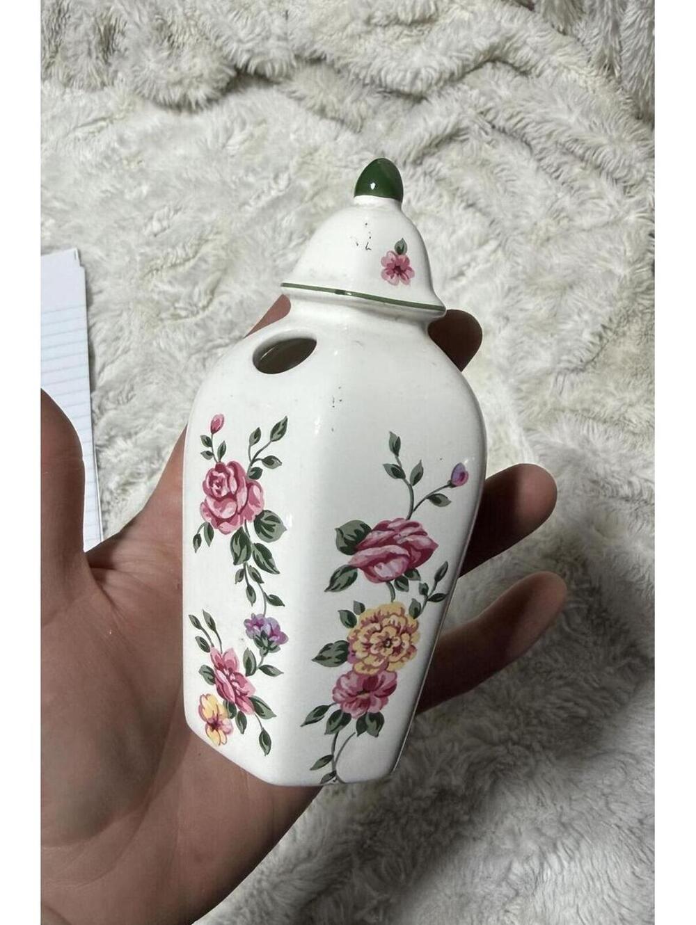 Vintage floral cottagecore toothbrush holder bathroom decor